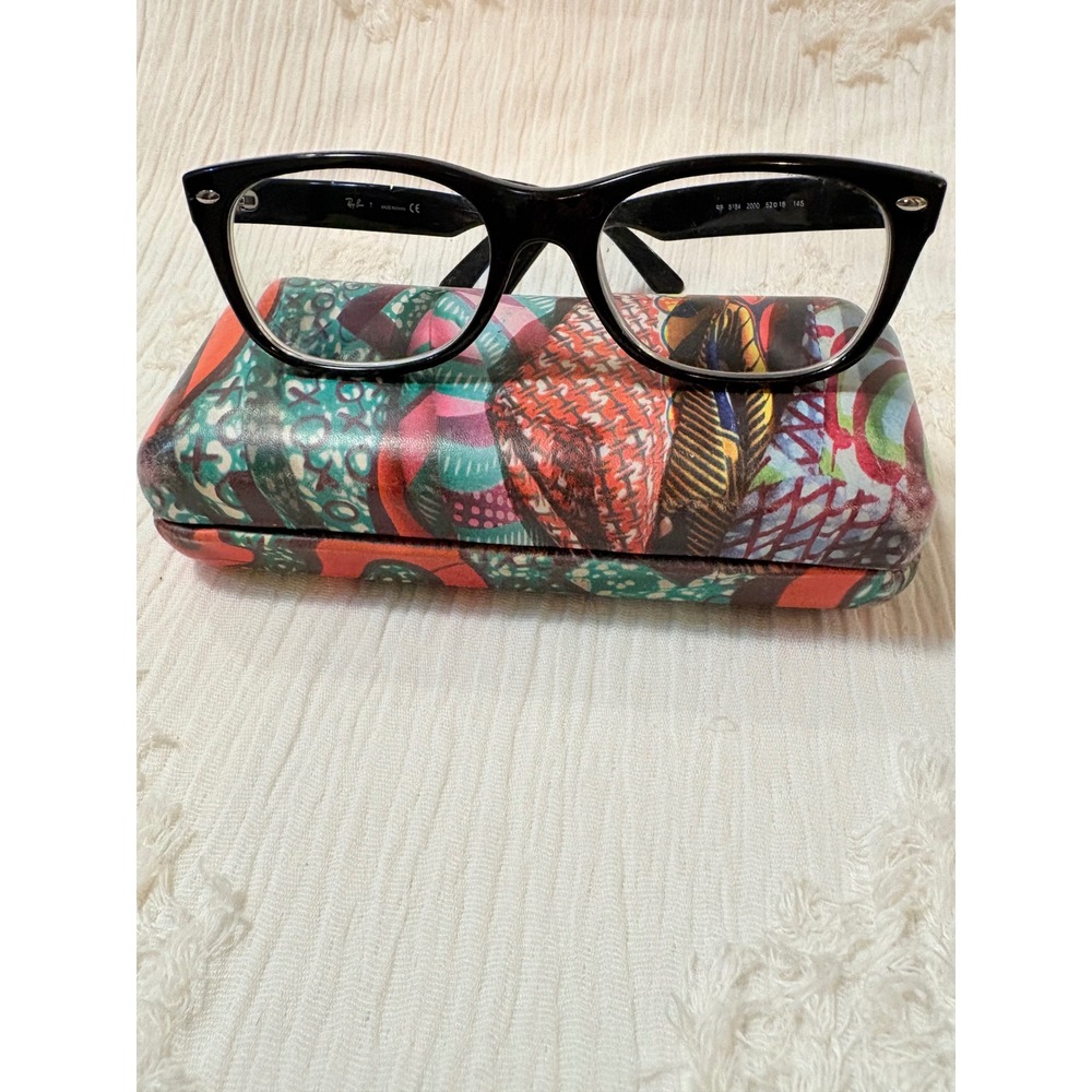 Ray Ban Black Wayfarer Style Eyeglasses 5184 2000 52 18 145‎